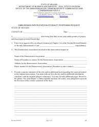 Form 605 Ombudsman Intervention Affidavit Reopening Request - Nevada, Page 2
