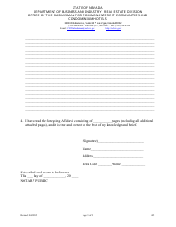 Form 605 Ombudsman Intervention Affidavit Reopening Request - Nevada, Page 3