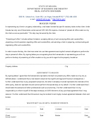 Document preview: Form 636 Waiver Form - Nevada