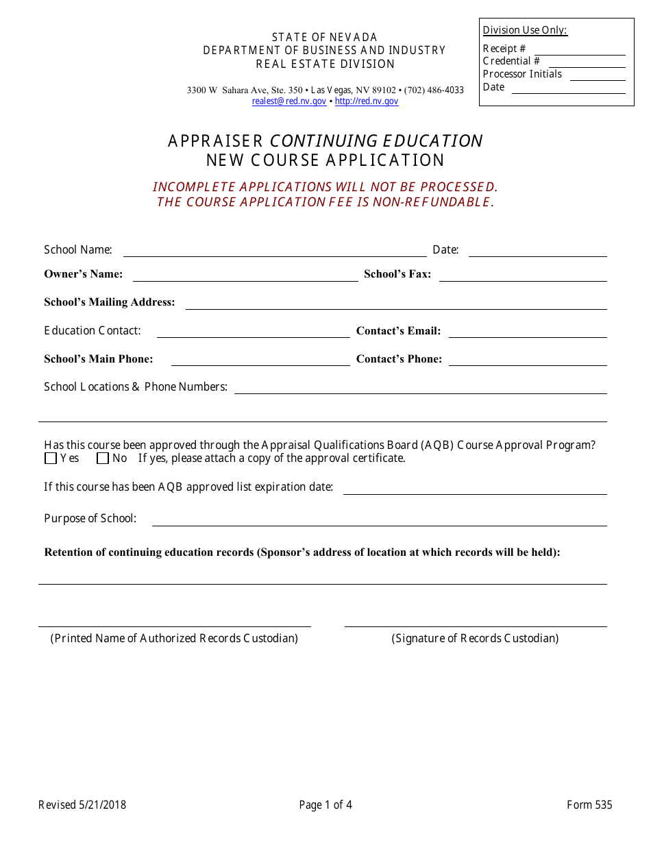form-535-download-fillable-pdf-or-fill-online-appraiser-continuing