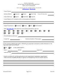 Form 535 Appraiser Continuing Education New Course Application - Nevada, Page 2