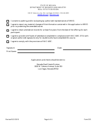 Form 535 Appraiser Continuing Education New Course Application - Nevada, Page 4