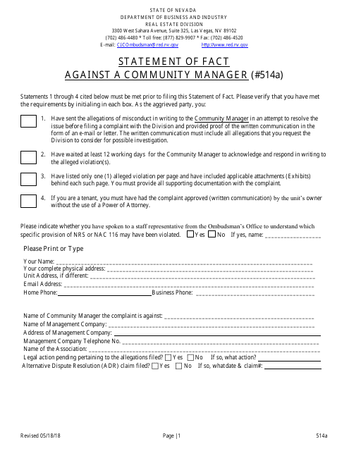 Form 514A  Printable Pdf