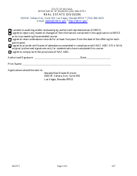 Form 627 Appraisal Pre-licensing Education Course Renewal Application: in-State Providers - Nevada, Page 3