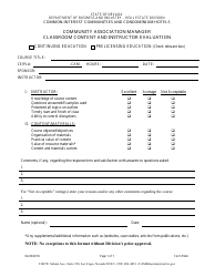 Document preview: Form 592A Community Association Manager Classroom Content and Instructor Evaluation - Nevada