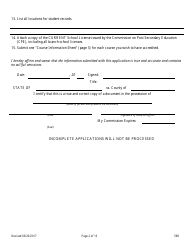 Form 598 Application for Accreditation of Appraiser Prelicensing Education - Nevada, Page 2
