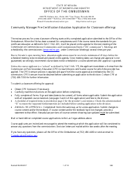 Document preview: Form 642 Cam Pre-certification Education for Classroom Offerings Application - Nevada
