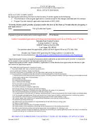 Form 701B Energy Auditors Pre-licensing Program Renewal Application - Nevada, Page 2