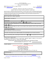 Form 591 Instructor Application for Inspectors of Structures &amp; Energy Auditors - Nevada