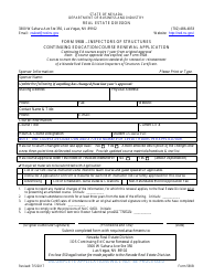 Document preview: Form 590B Inspectors of Structures Continuing Education Course Renewal Application - Nevada