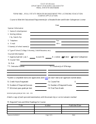 Document preview: Form 560A Real Estate Broker Management Pre-licensing Education Course Application - Nevada