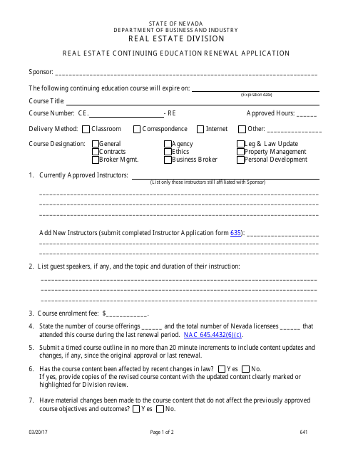 Form 641  Printable Pdf