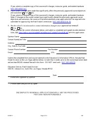 Form 641 Real Estate Continuing Education Renewal Application - Nevada, Page 2