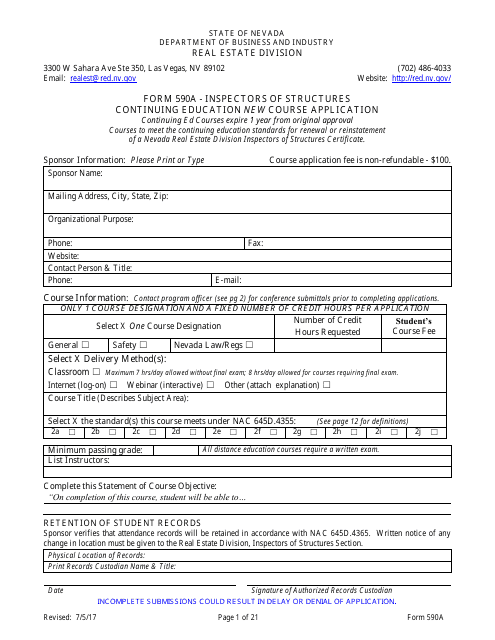 Form 590A  Printable Pdf