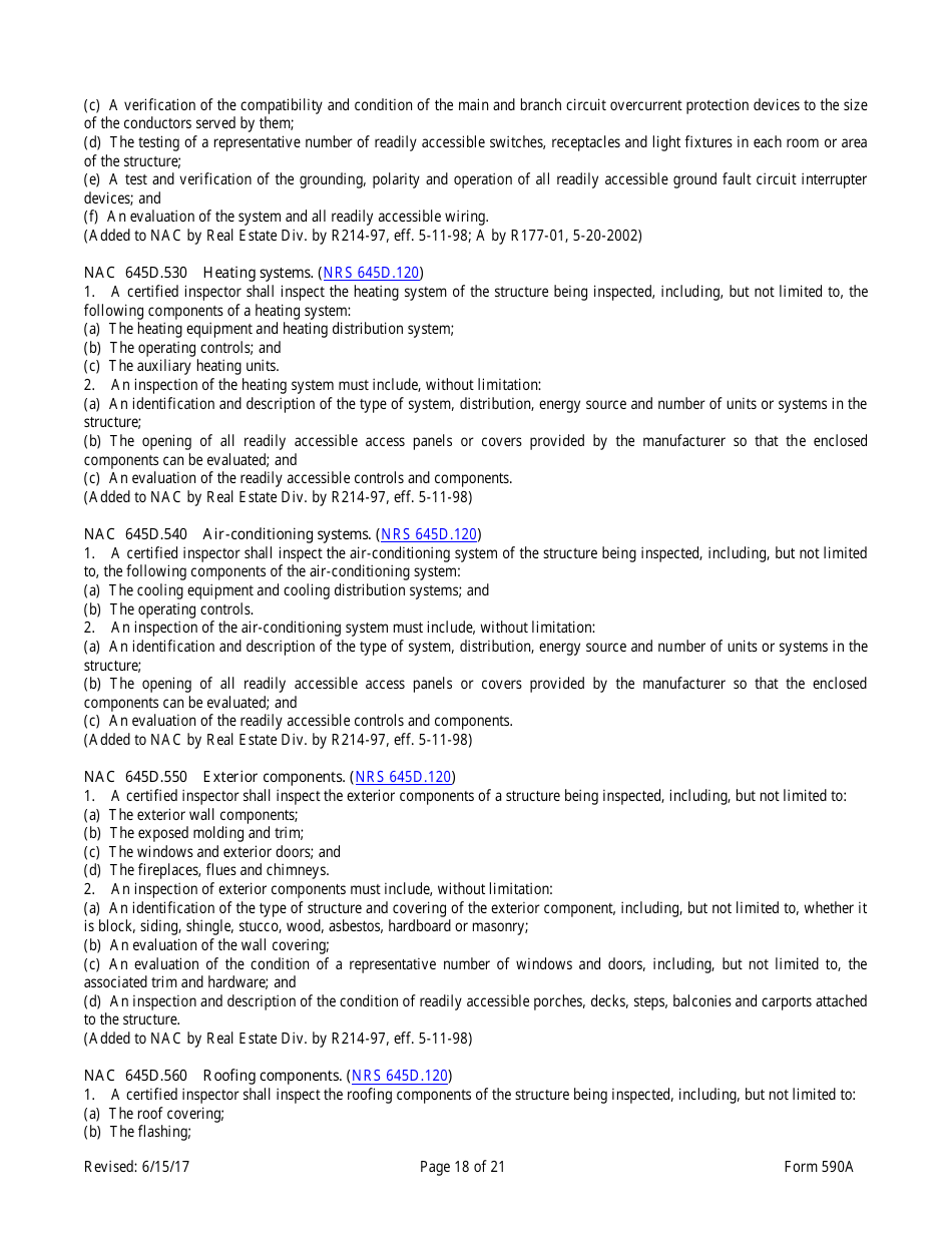 Form 590A Inspectors of Structures Continuing Education New Course Application - Nevada, Page 18