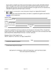 Form 529 Timeshare Continuing Education Renewal Application - Nevada, Page 2