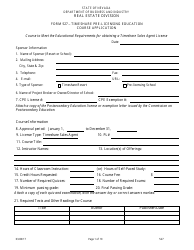 Document preview: Form 527 Timeshare Pre-licensing Education Course Application - Nevada