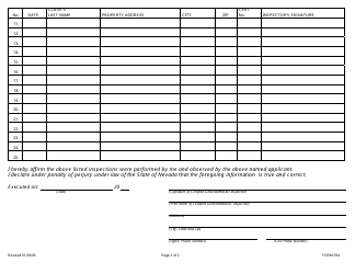 Form 594 Inspector of Structures Inspection Observation Log - Nevada, Page 2