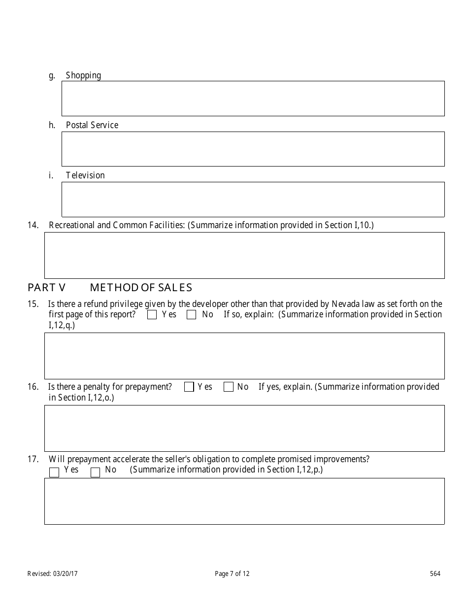 Form 564 Property Report - Nevada, Page 7