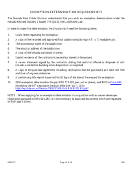 Form 565 Owner-Developer Application - Nevada, Page 10