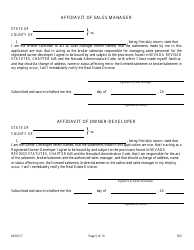 Form 565 Owner-Developer Application - Nevada, Page 5