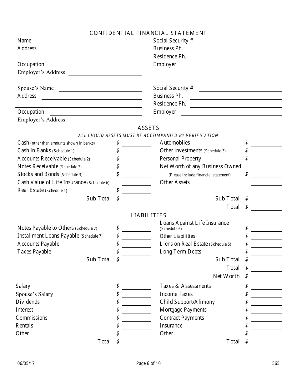 Form 565 Owner-Developer Application - Nevada, Page 6