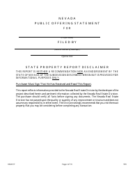 Form 570 Campground Public Offering Statement - Nevada, Page 2