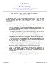 Form 587 Exemption Determination Requirements Nrs 119.122 (3) - Nevada