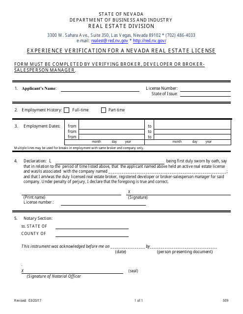 Form 509  Printable Pdf