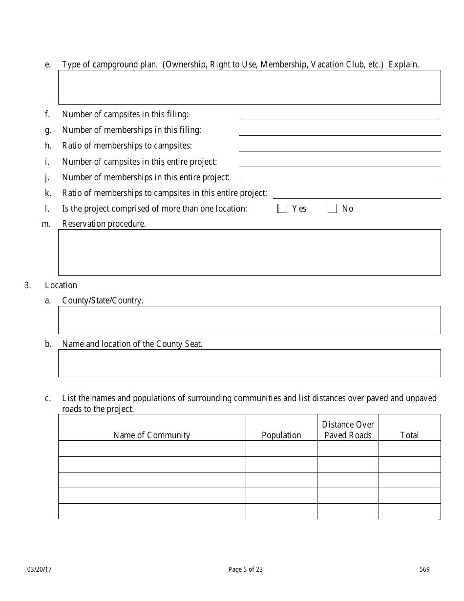 Form 569 Nevada Campground Registration Statement - Nevada, Page 5
