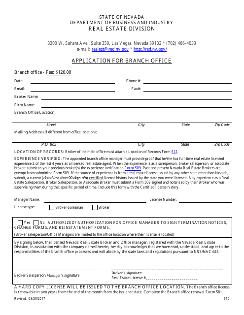 Form 510  Printable Pdf