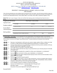 Form 545 Property Management Permit Application - Nevada, Page 2