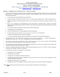 Instructions for Form 542A Application for Nevada Cooperative Broker Certification - Nevada, Page 2