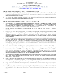 Instructions for Form 542A Application for Nevada Cooperative Broker Certification - Nevada, Page 3