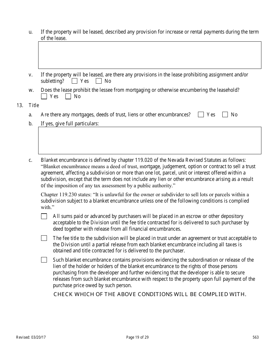 Form 563 Nevada Statement of Record - Nevada, Page 19