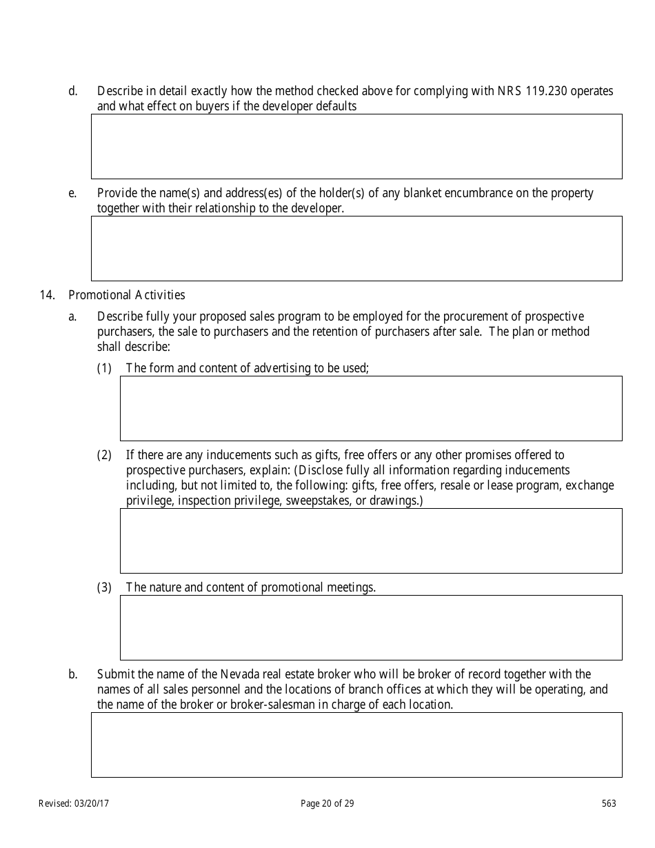 Form 563 Nevada Statement of Record - Nevada, Page 20
