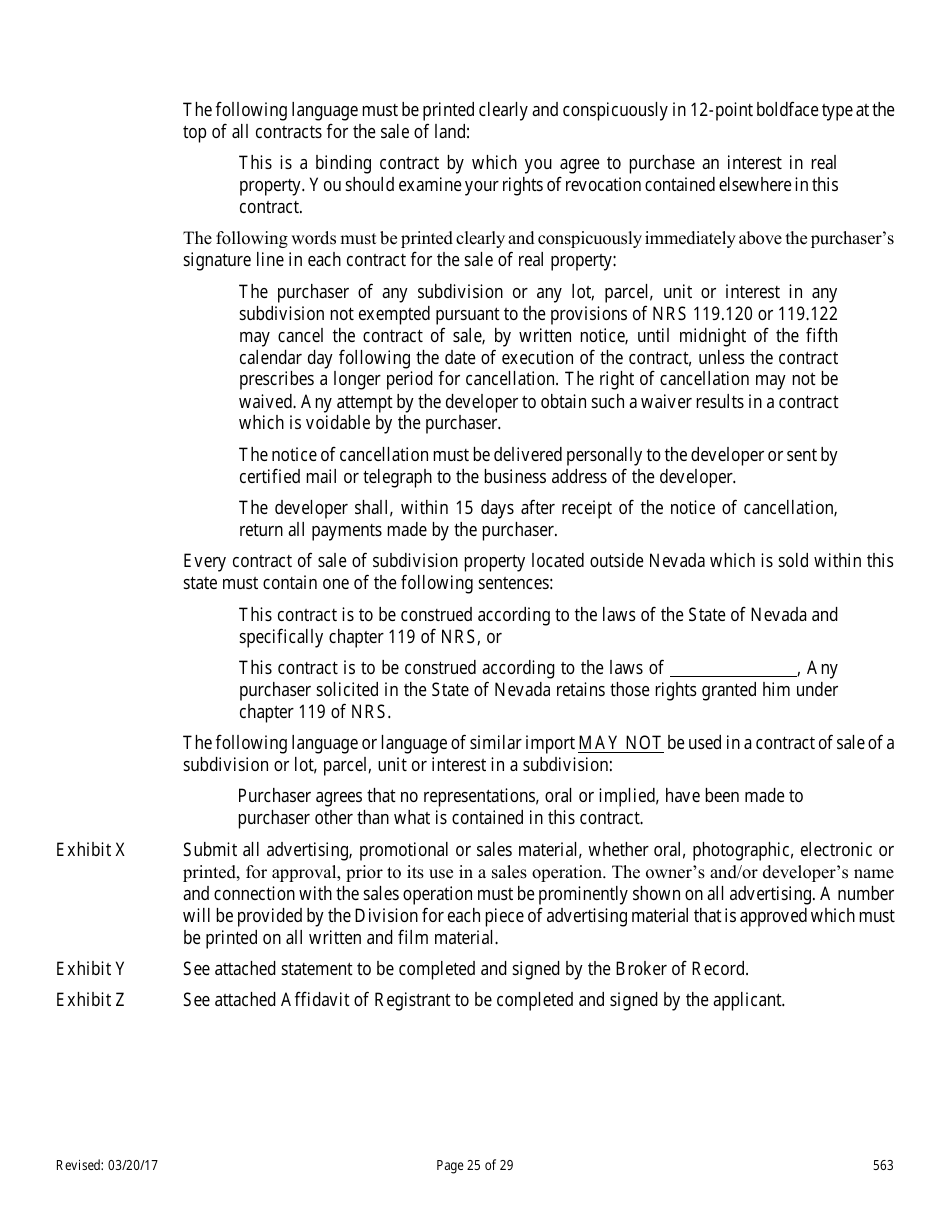 Form 563 Nevada Statement of Record - Nevada, Page 25