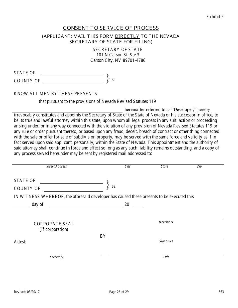 Form 563 Nevada Statement of Record - Nevada, Page 26