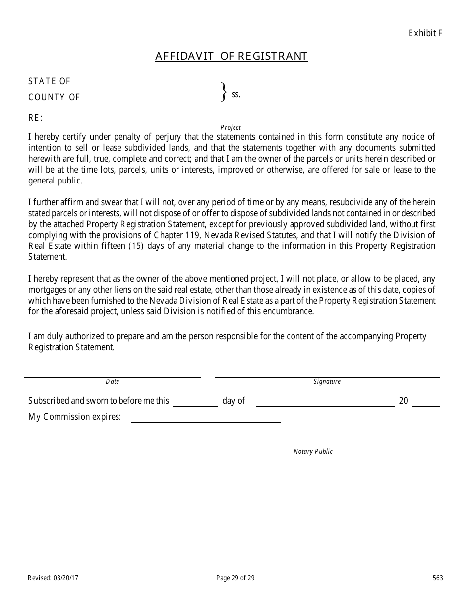 Form 563 Nevada Statement of Record - Nevada, Page 29