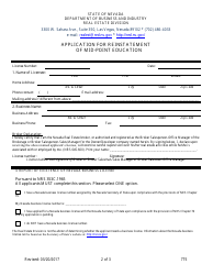 Form 775 Application for Reinstatement of Mid-point Education - Nevada, Page 2