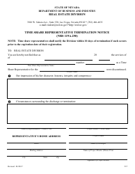 Document preview: Form 517 Time Share Representative Termination Notice - Nevada