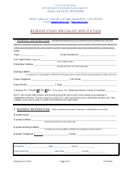 Form 644 Reserve Study Specialist Application - Nevada, Page 2