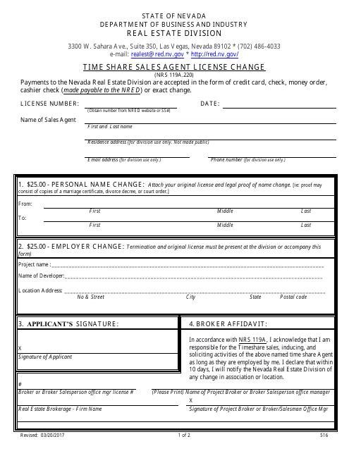 Form 516  Printable Pdf