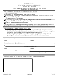 Form 531 Timeshare Registered Representative Original Application - Nevada, Page 4