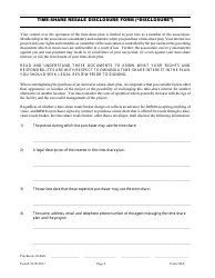 Form 568A Time-Share Resale Disclosure Form - Nevada, Page 2