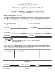 Form 519 Original Timeshare Sales Agent Application - Nevada, Page 2