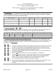 Form 519 Original Timeshare Sales Agent Application - Nevada, Page 3