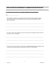 Form 753 Application for Conversion to Abbreviated Registration - Nevada, Page 2