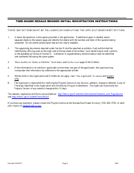 Form 568 Time-Share Resale Broker Application for Registration - Nevada, Page 2