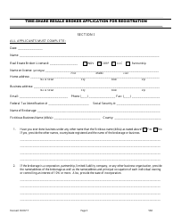 Form 568 Time-Share Resale Broker Application for Registration - Nevada, Page 3